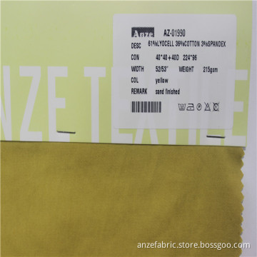 61% Lyocell36% Baumwolle3% Spandex Stretch Satin Stoff